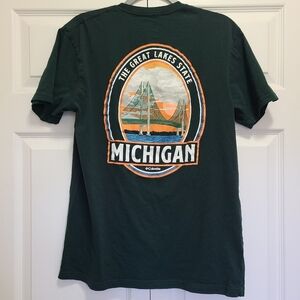 Columbia THE GREAT LAKES‎ STATE MICHIGAN BIG LOGO BACKSIDE MENS LARGE